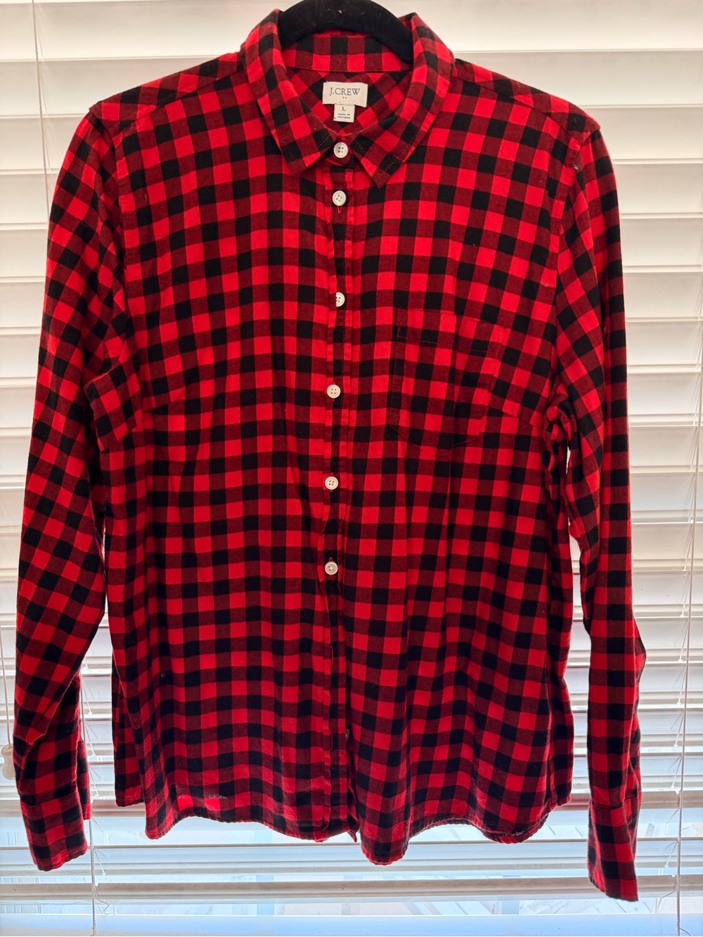 J. Crew Red and Black Buffalo Plaid Button-Down Shirt